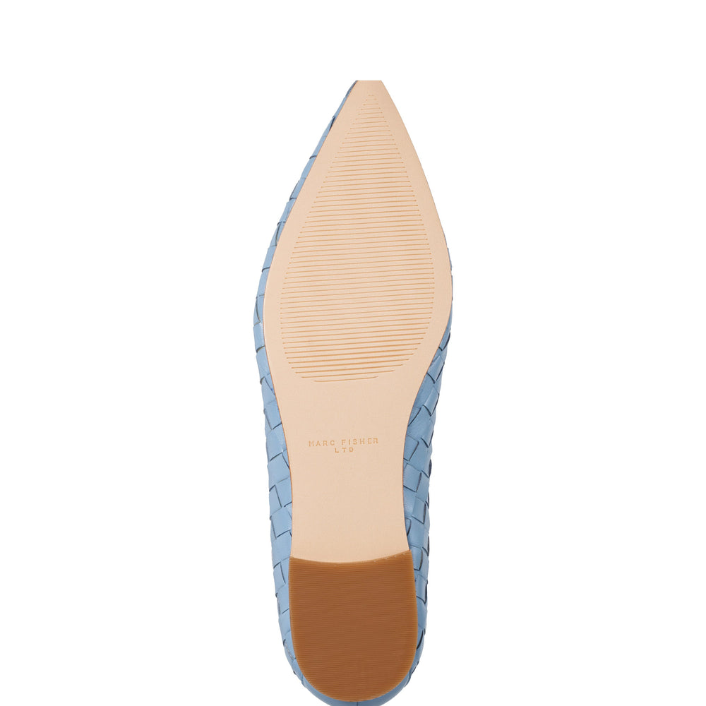 Marc Fisher Damaria Woven Flat | Blue Leather