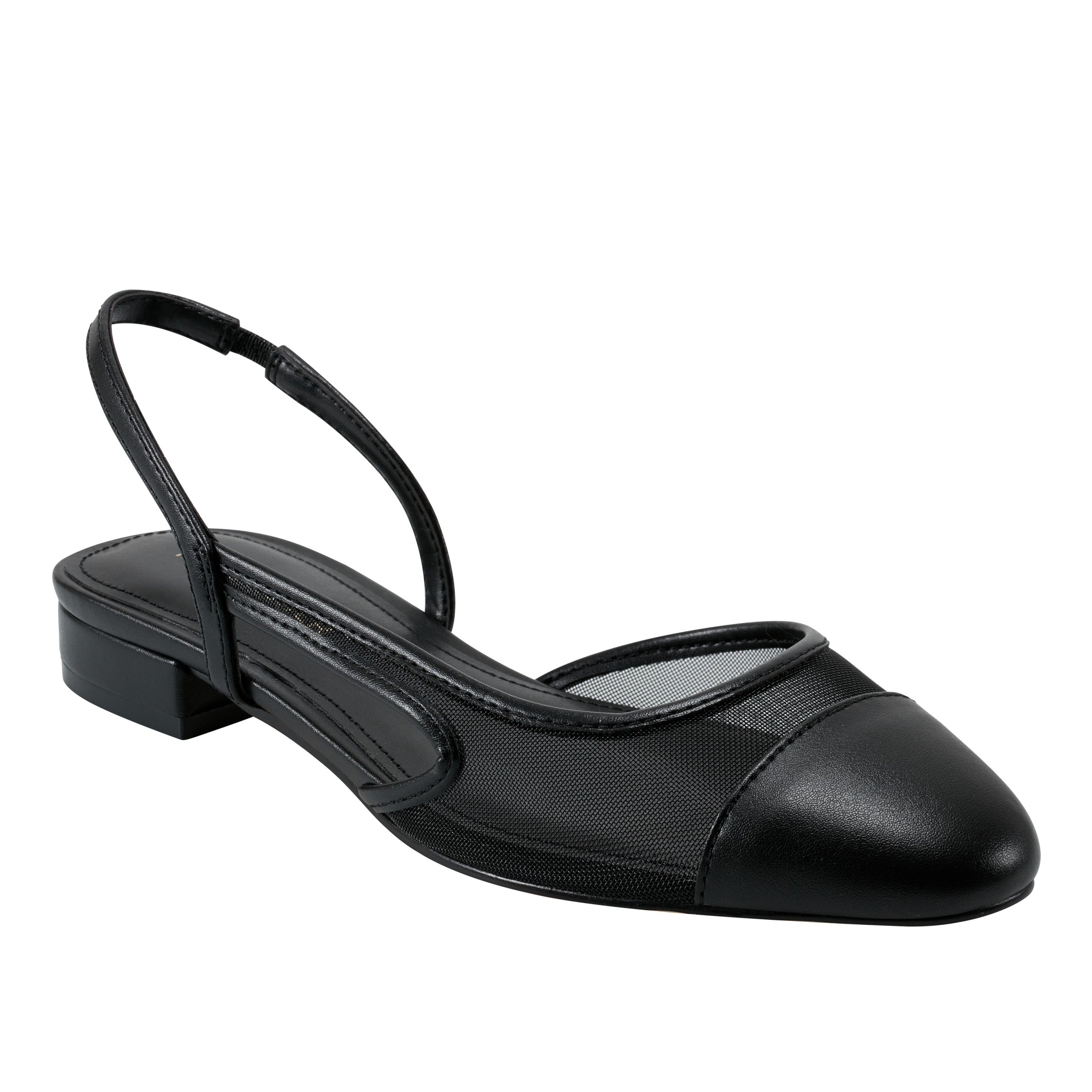 Marc Fisher Dela Closed Toe Slingback Dress Flat | Black Mesh