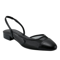 Marc Fisher Dela Closed Toe Slingback Dress Flat | Black Mesh