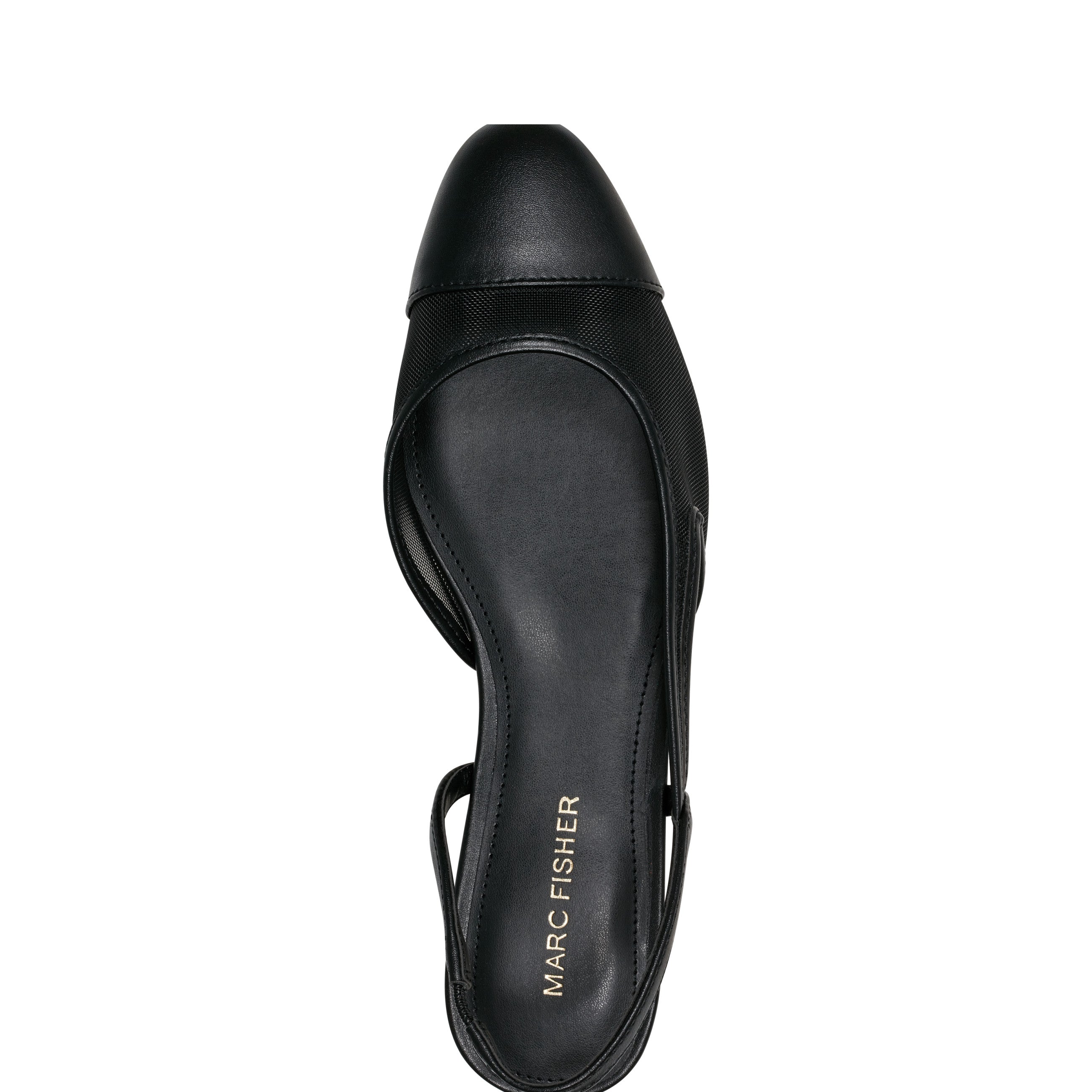 Marc Fisher Dela Closed Toe Slingback Dress Flat | Black Mesh