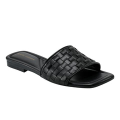 Marc Fisher Lecee Woven Flat Sandal | Black