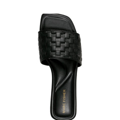 Marc Fisher Lecee Woven Flat Sandal | Black