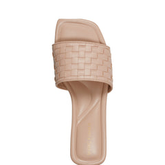 Marc Fisher Lecee Woven Flat Sandal | Light Natural