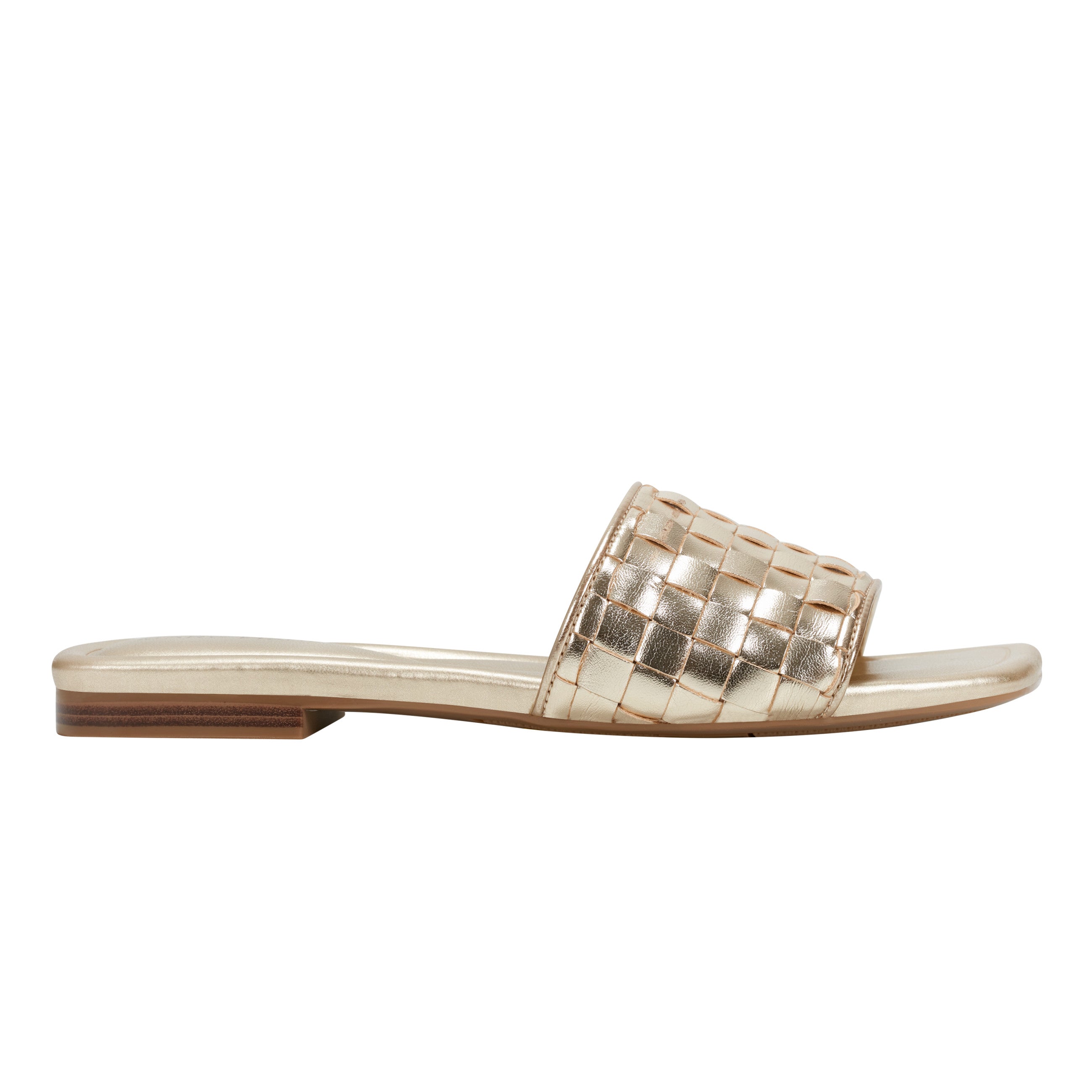 Marc Fisher Lecee Woven Flat Sandal | Platino