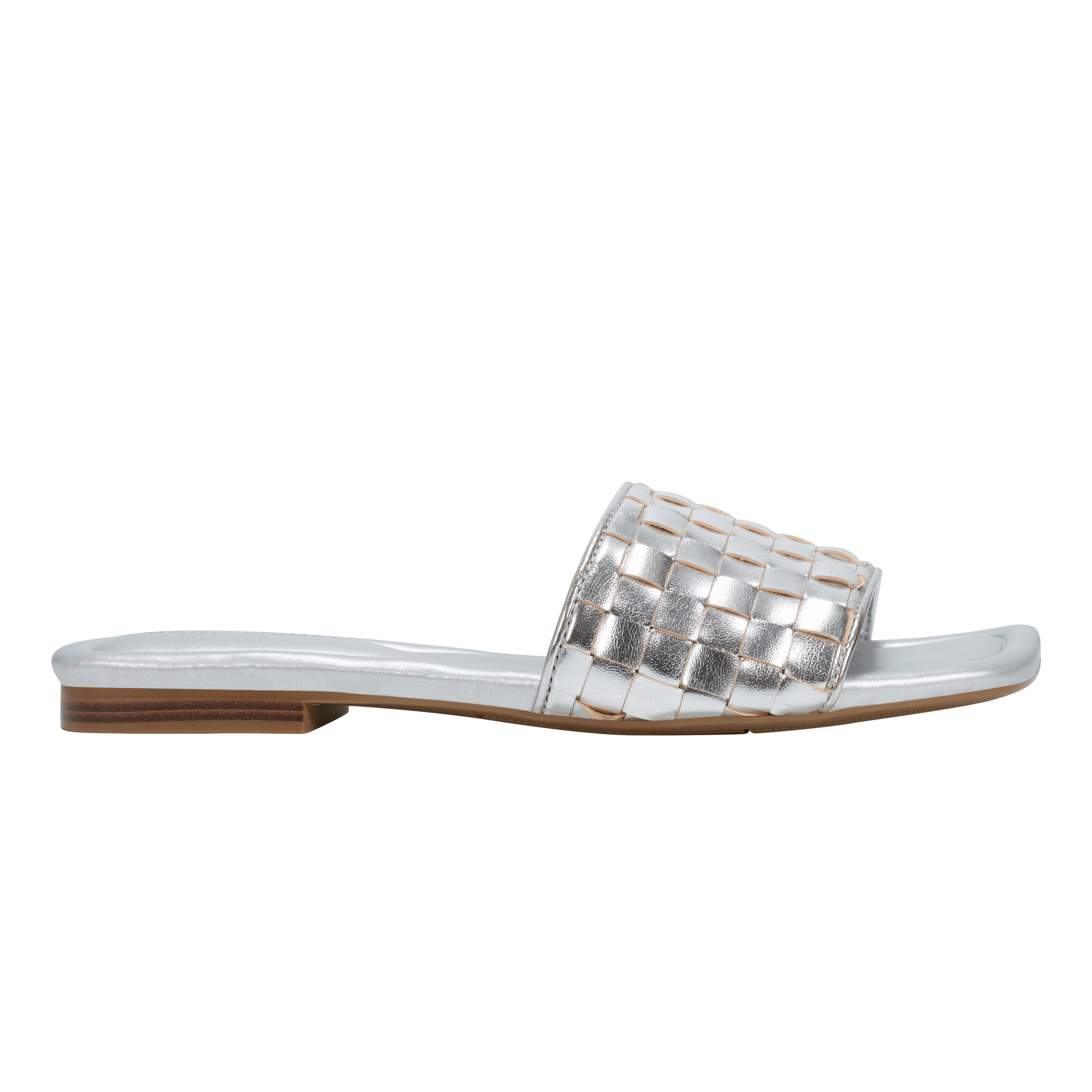 Marc Fisher Lecee Woven Flat Sandal | Silver