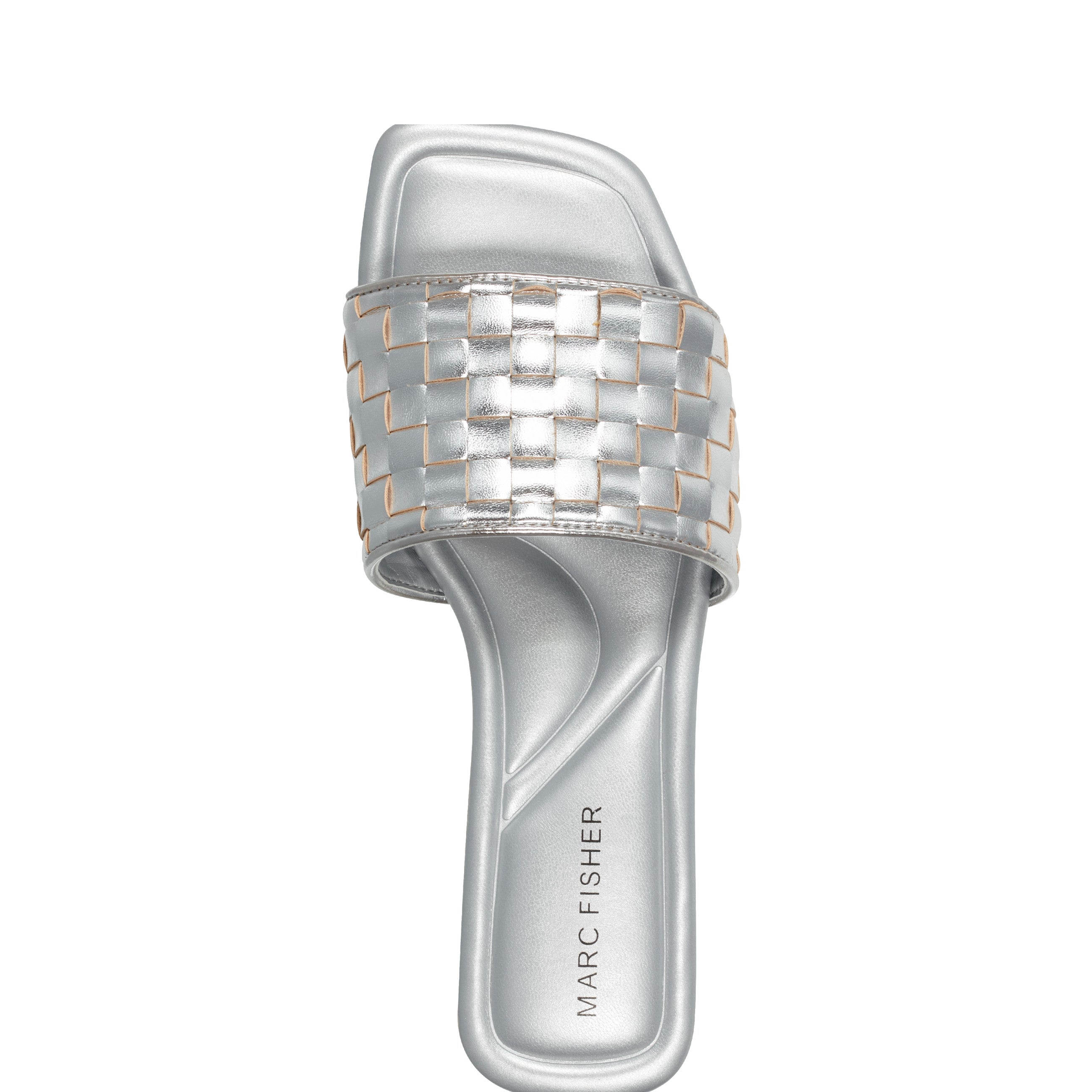 Marc Fisher Lecee Woven Flat Sandal | Silver