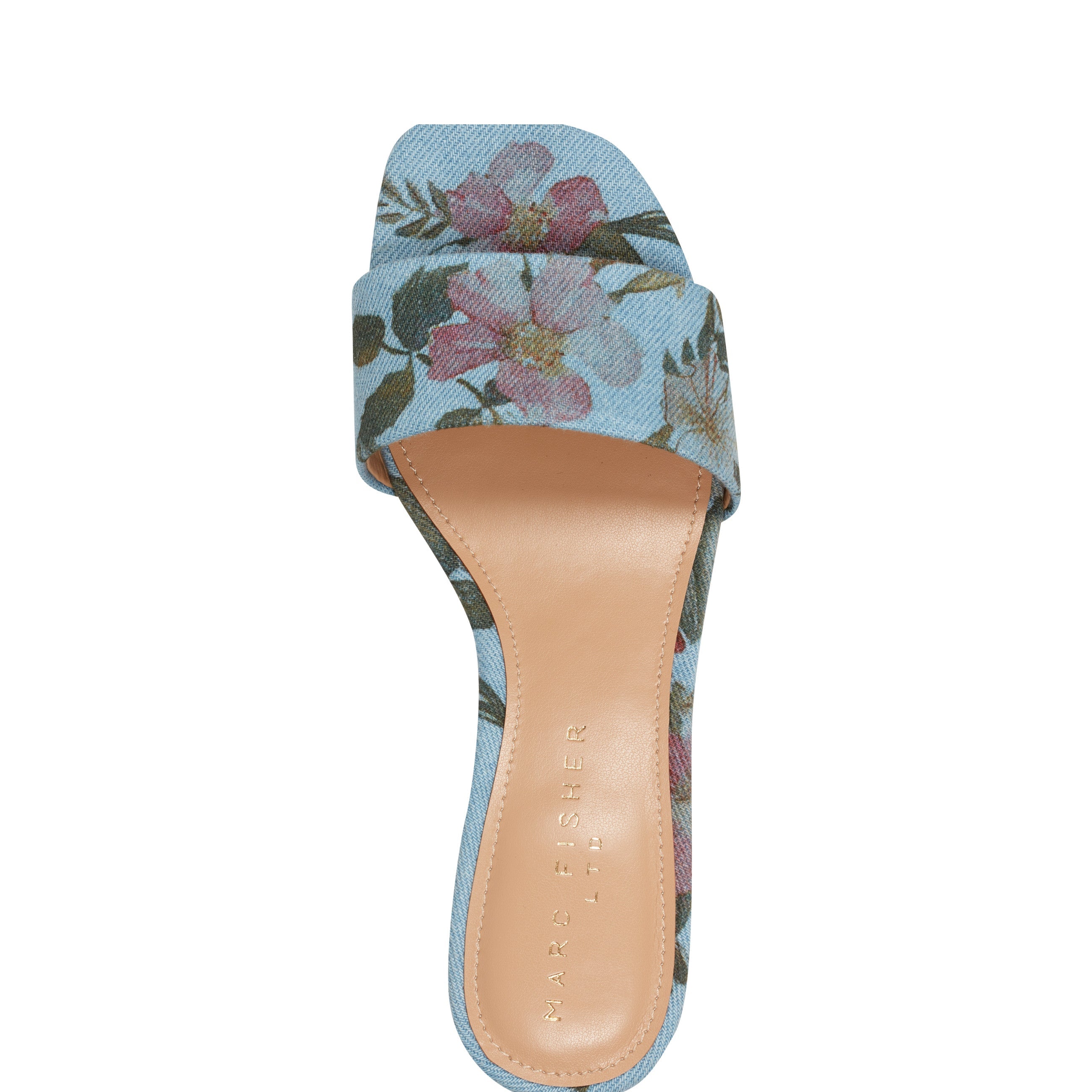 Marc Fisher Olysa Slide Dress Sandal | Blue Floral