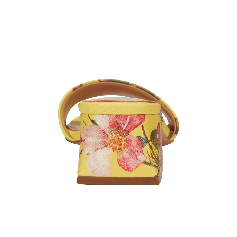 Marc Fisher Olysa Slide Dress Sandal | Yellow Floral
