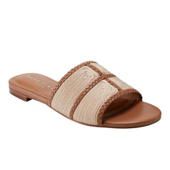 Marc Fisher Zuri Flat Slide Sandal | Natural/Brown