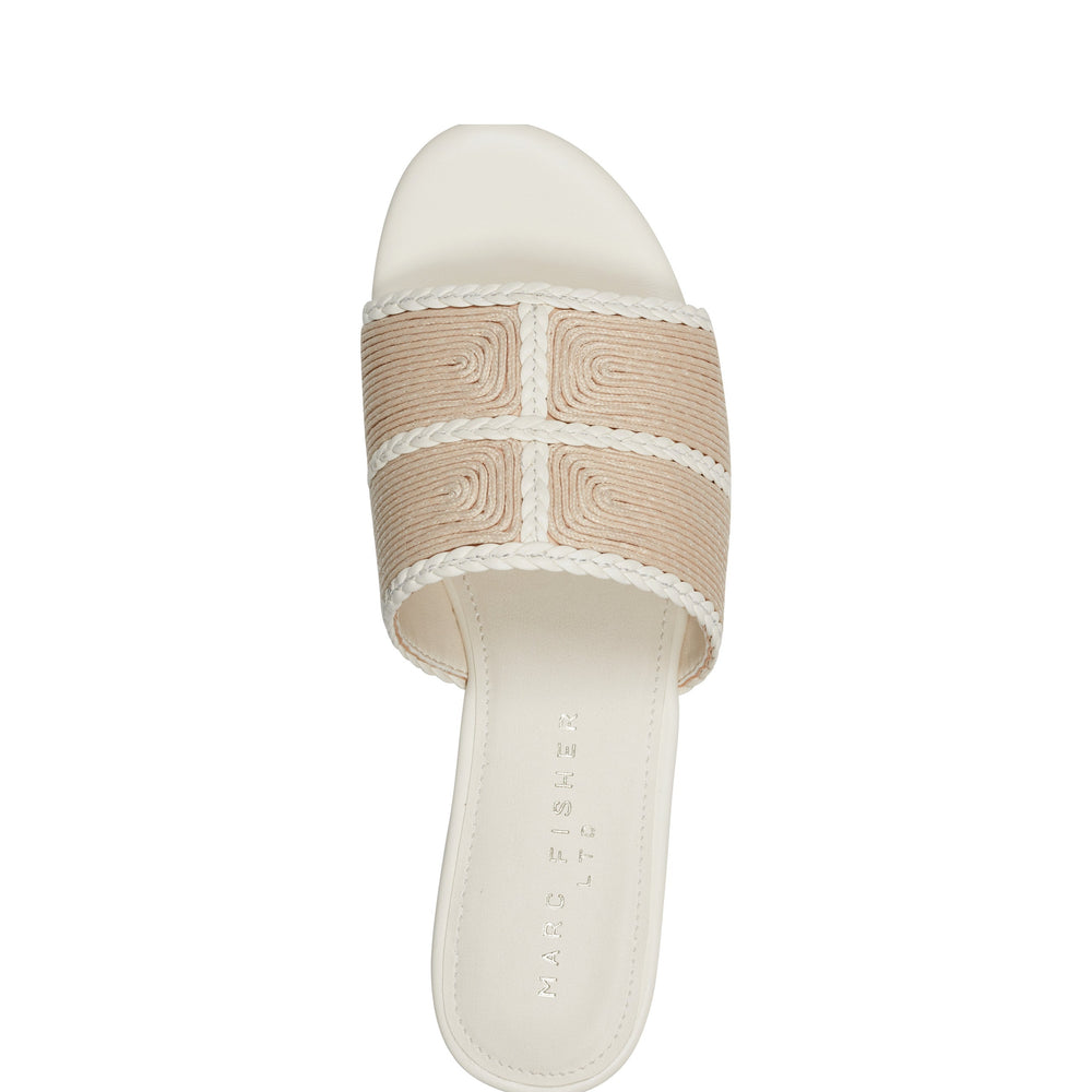 Marc Fisher Zuri Flat Slide Sandal | Natural/White
