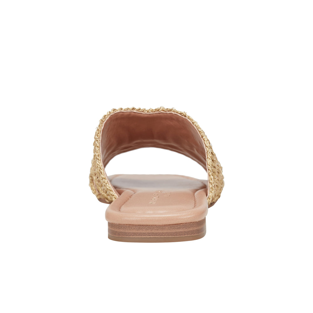 Marc Fisher Narda Flat Sandal | Gold Raffia