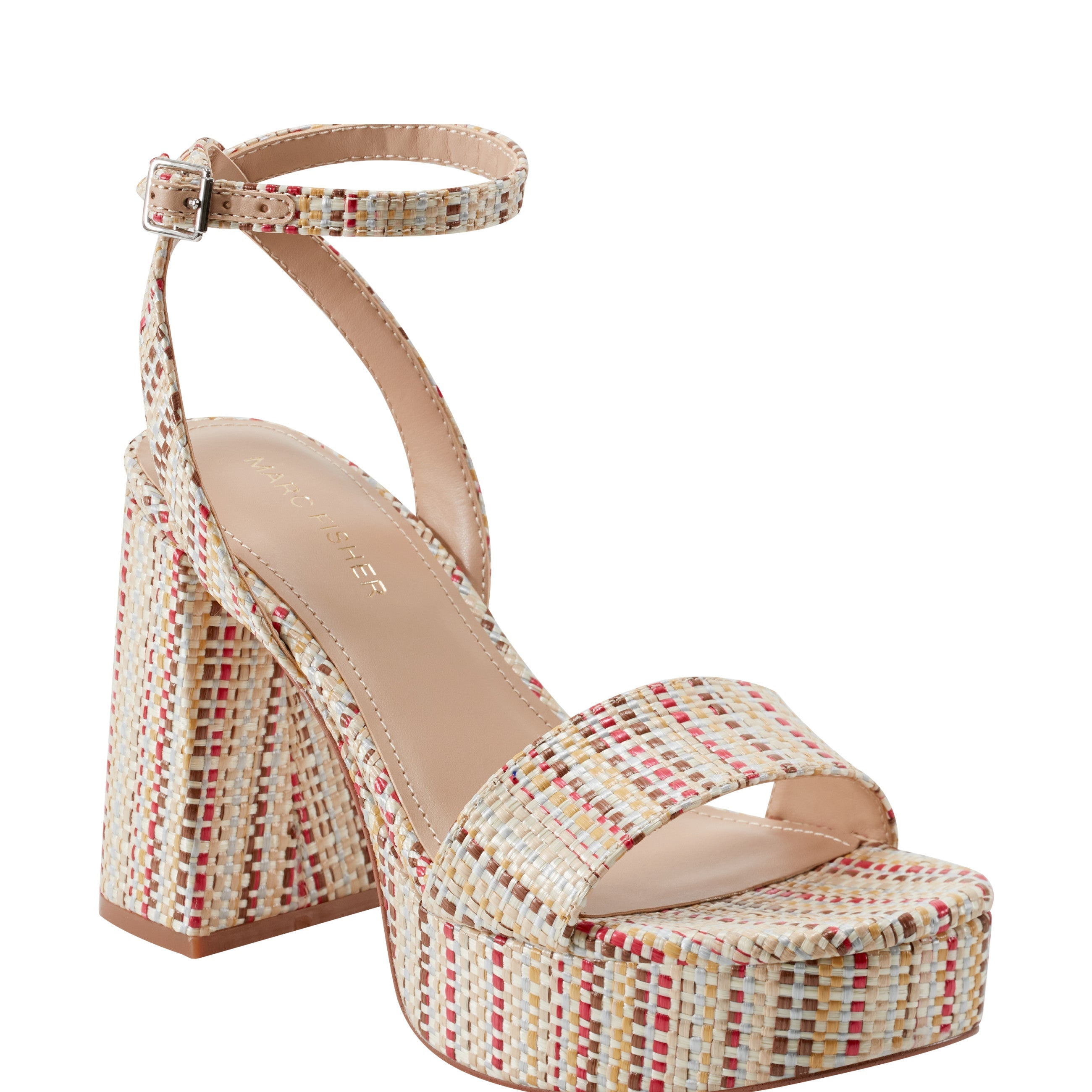 Marc Fisher Sadel Platform Sandal | Multi Raffia
