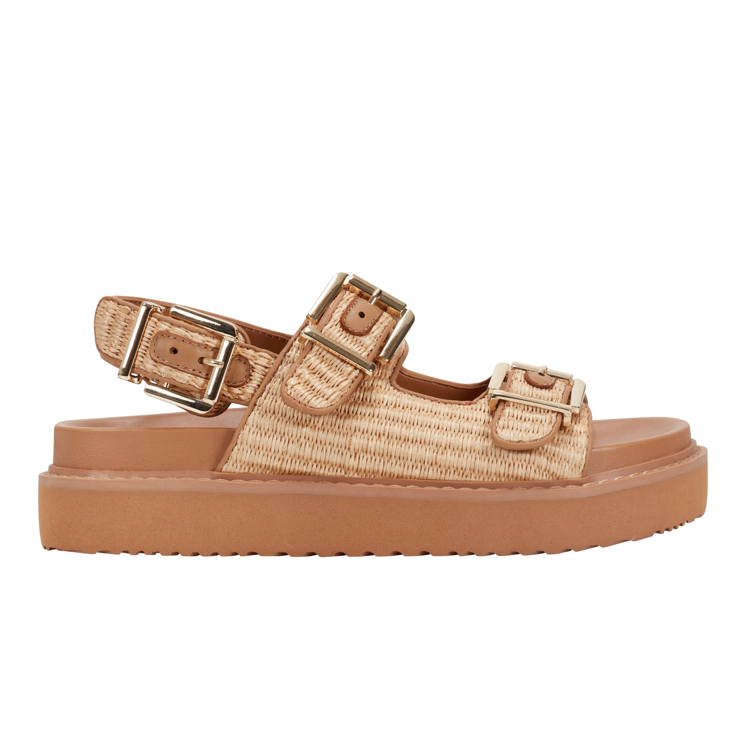 Marc Fisher Agenda Footbed Sandal | Natural Raffia