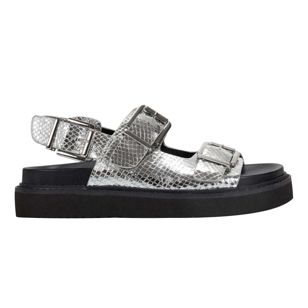 Marc Fisher Agenda Footbed Sandal | Silver