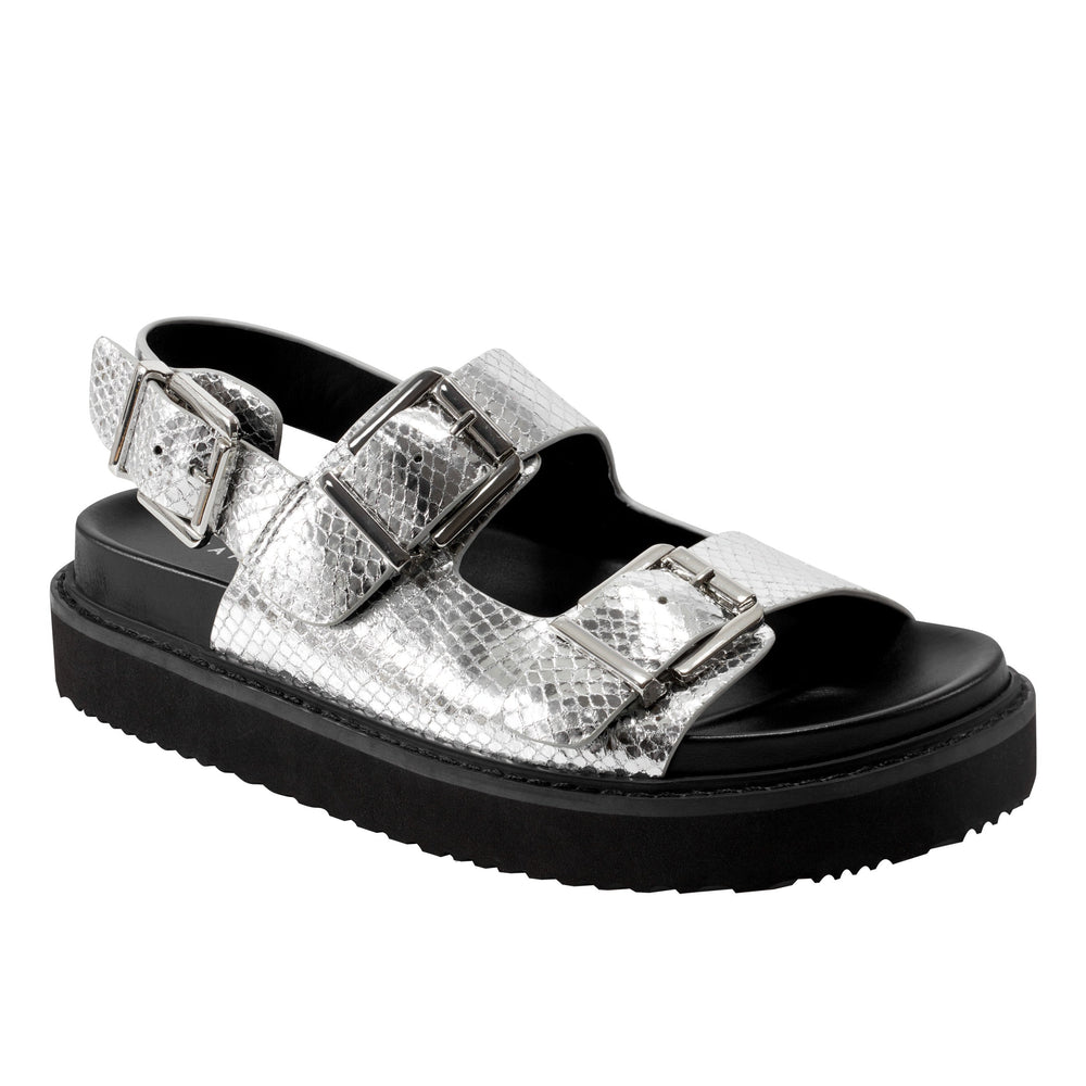 Marc Fisher Agenda Footbed Sandal | Silver