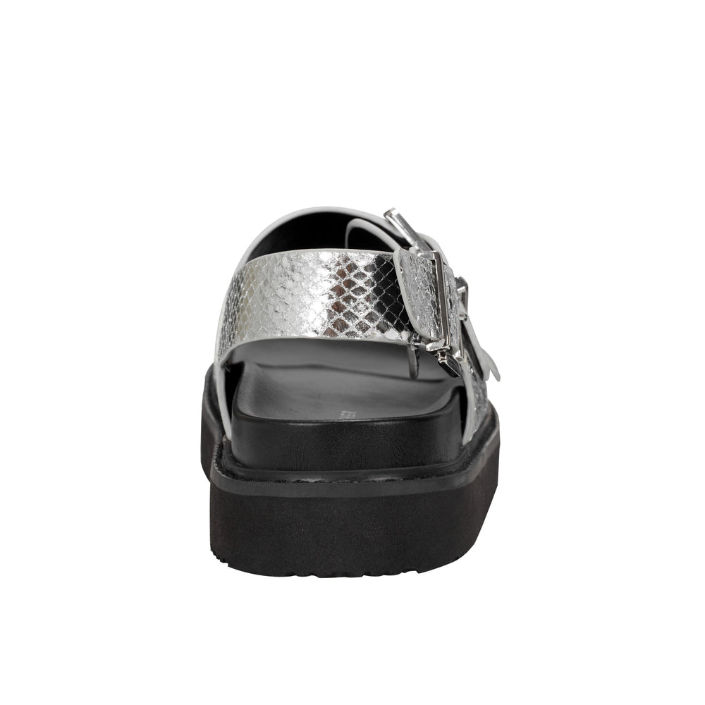 Marc Fisher Agenda Footbed Sandal | Silver