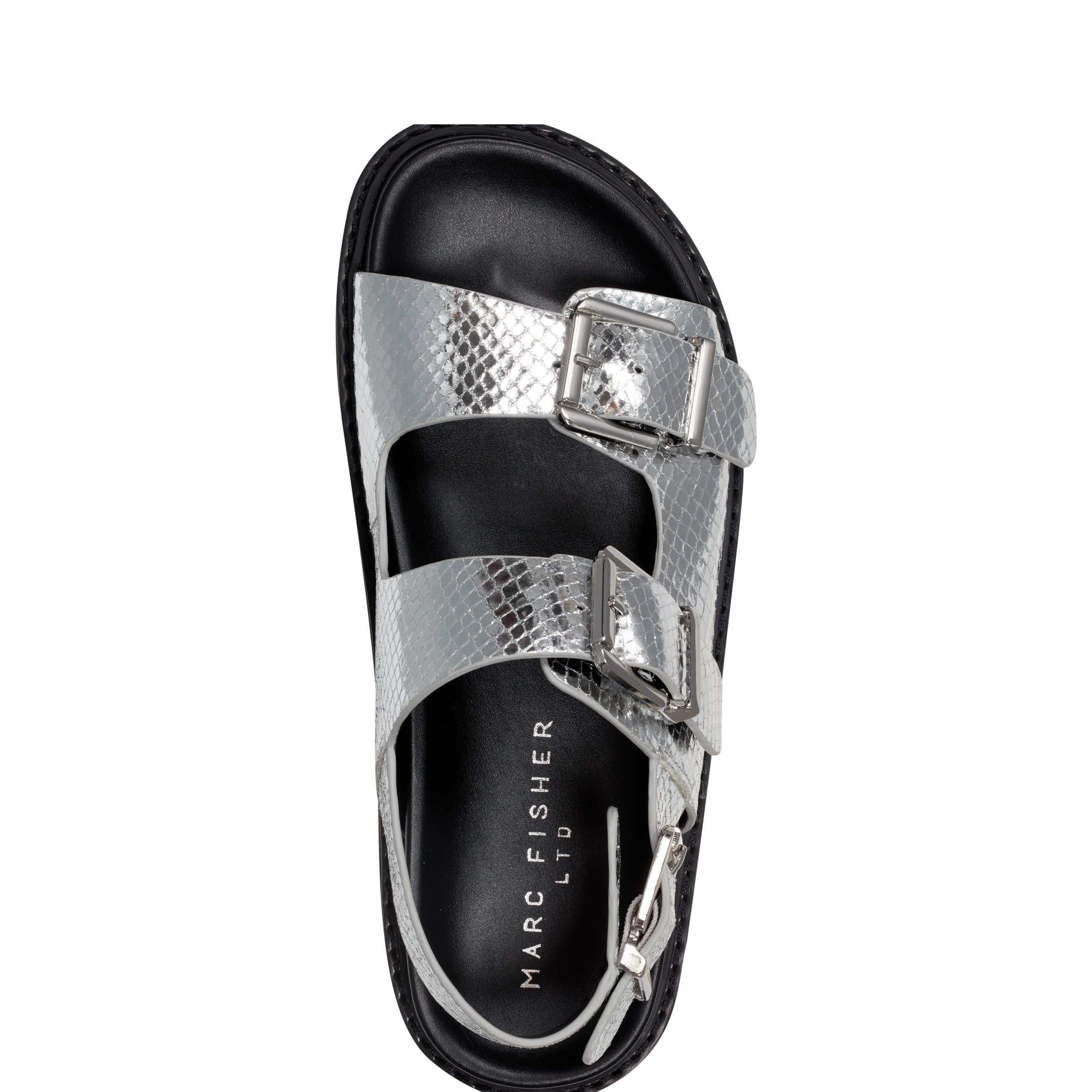 Marc Fisher Agenda Footbed Sandal | Silver