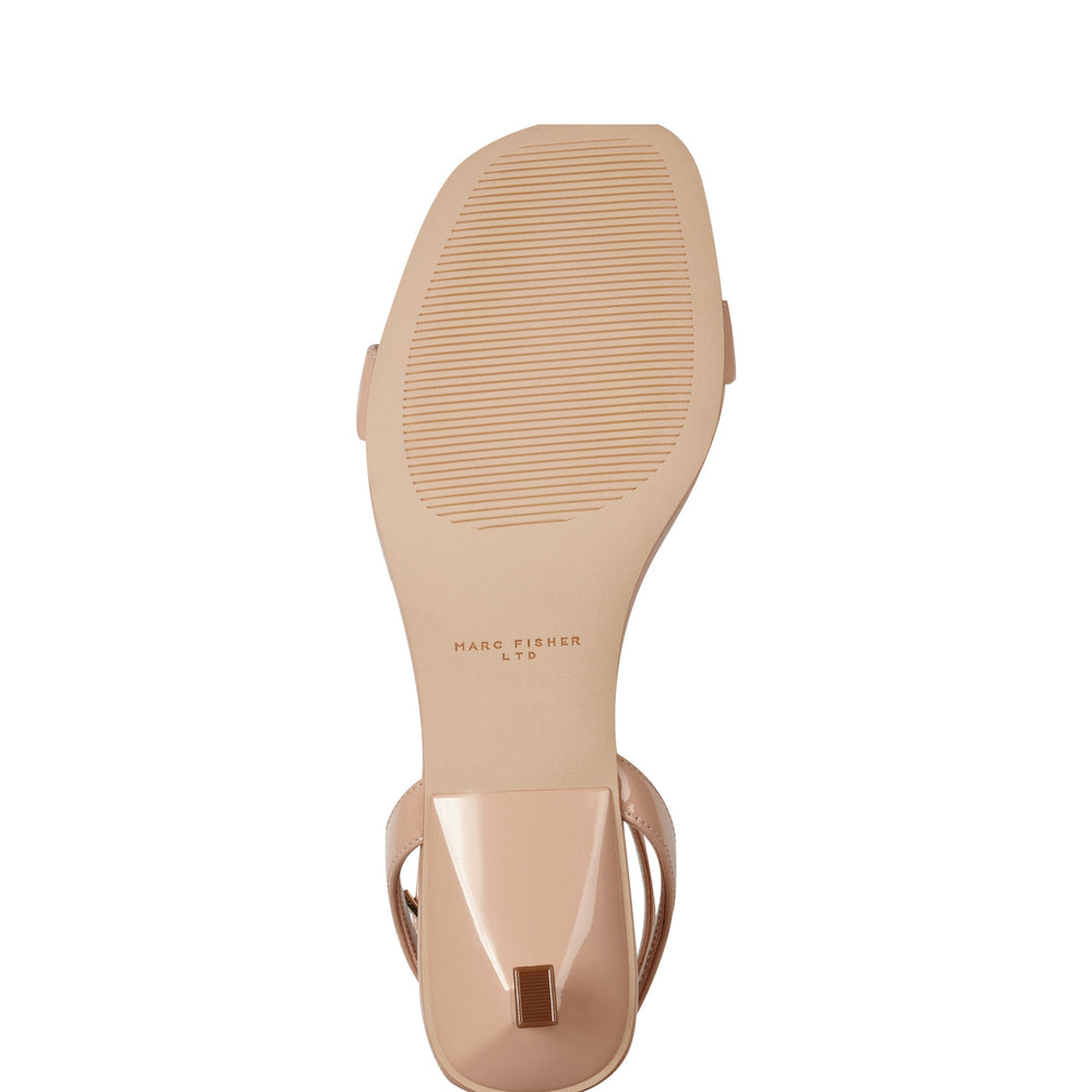 Marc Fisher Alona Ankle Strap Sandal | Natural Patent Leather