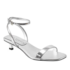 Marc Fisher Alona Ankle Strap Sandal | Silver Leather
