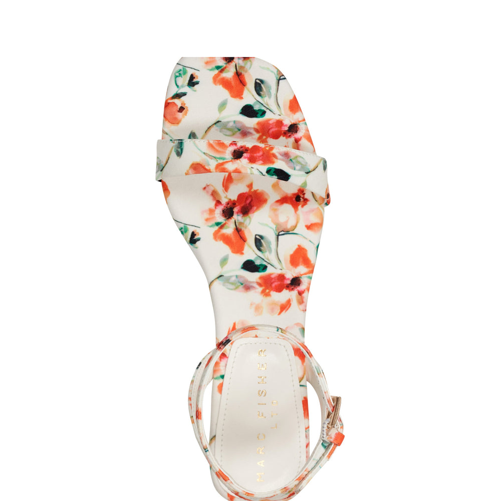Marc Fisher Alona Ankle Strap Sandal | White Floral