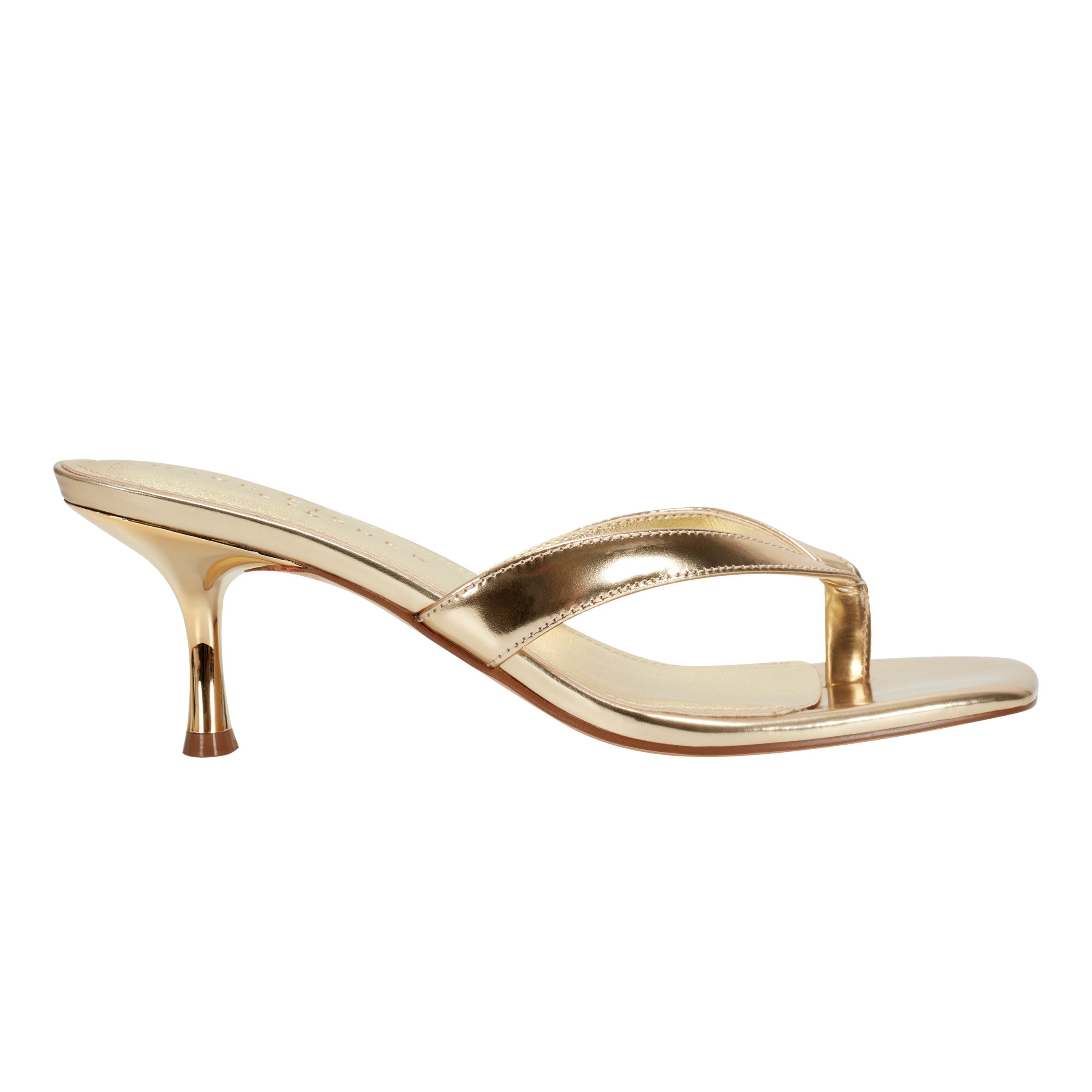 Marc Fisher Amelea Thong Sandal | Gold Leather