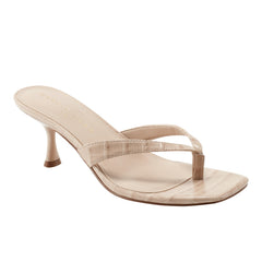 Marc Fisher Amelea Thong Sandal | Natural Croco Leather