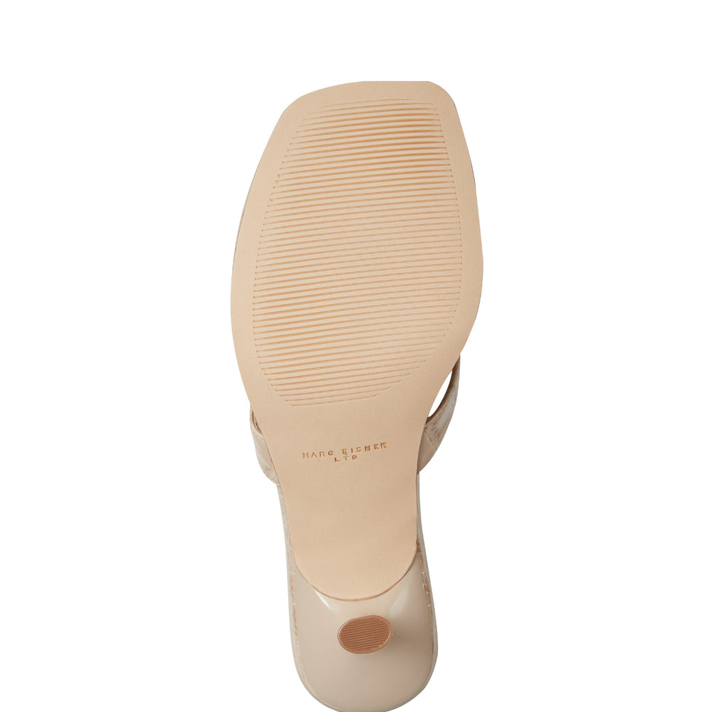 Marc Fisher Amelea Thong Sandal | Natural Croco Leather