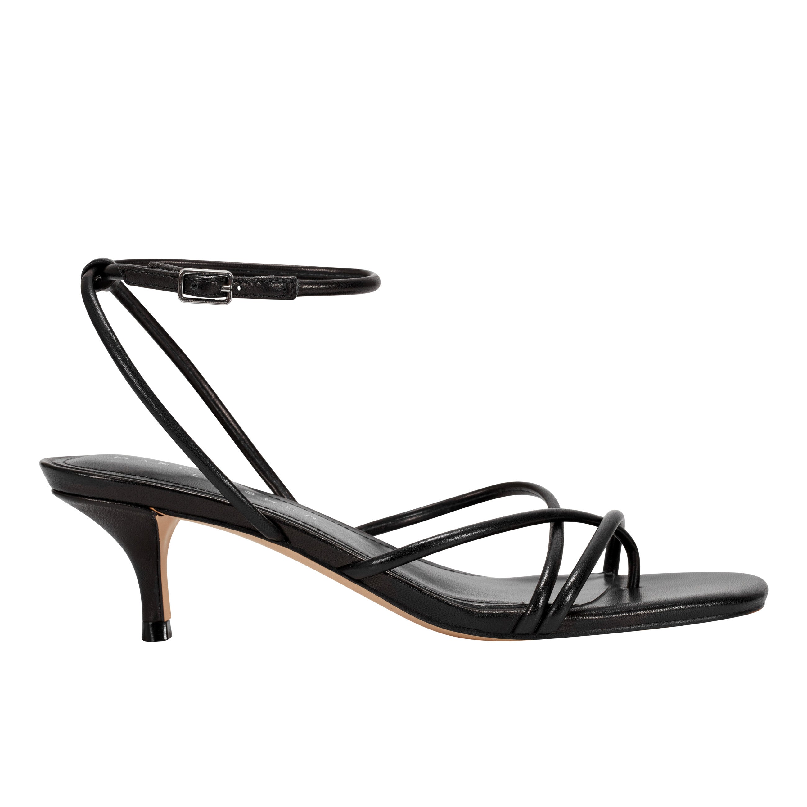 Marc Fisher Ballen Ankle Strap Sandal | Black Leather