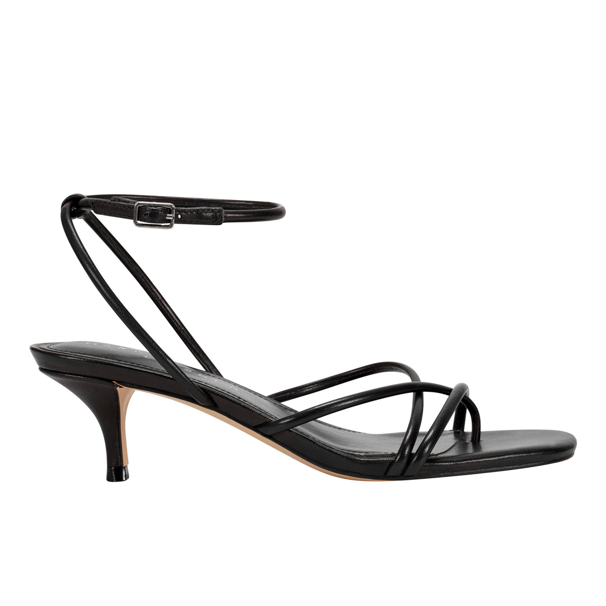 Marc Fisher Ballen Ankle Strap Sandal | Black Leather