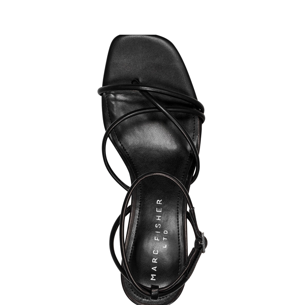 Marc Fisher Ballen Ankle Strap Sandal | Black Leather