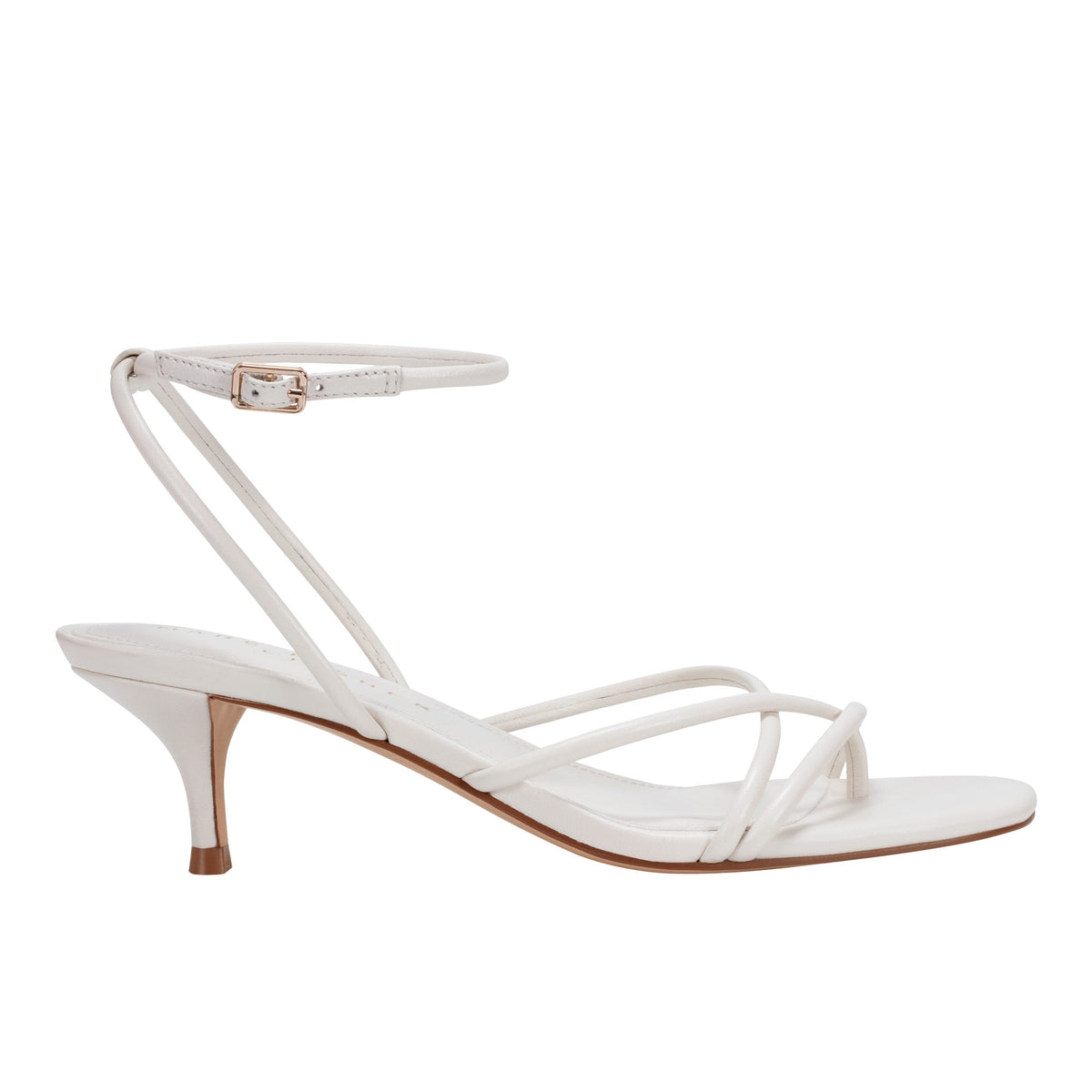 Marc Fisher Ballen Ankle Strap Sandal | White Leather