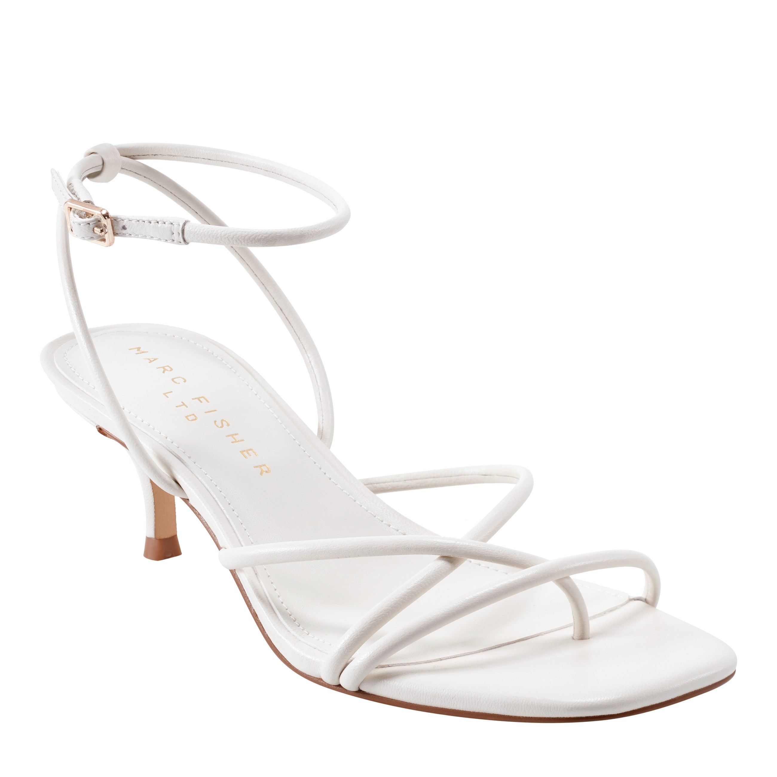 Marc Fisher Ballen Ankle Strap Sandal | White Leather