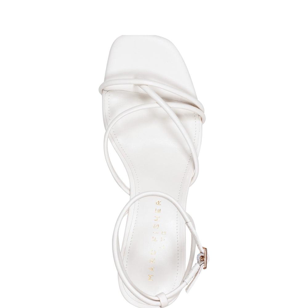 Marc Fisher Ballen Ankle Strap Sandal | White Leather