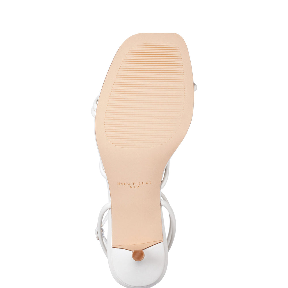 Marc Fisher Ballen Ankle Strap Sandal | White Leather