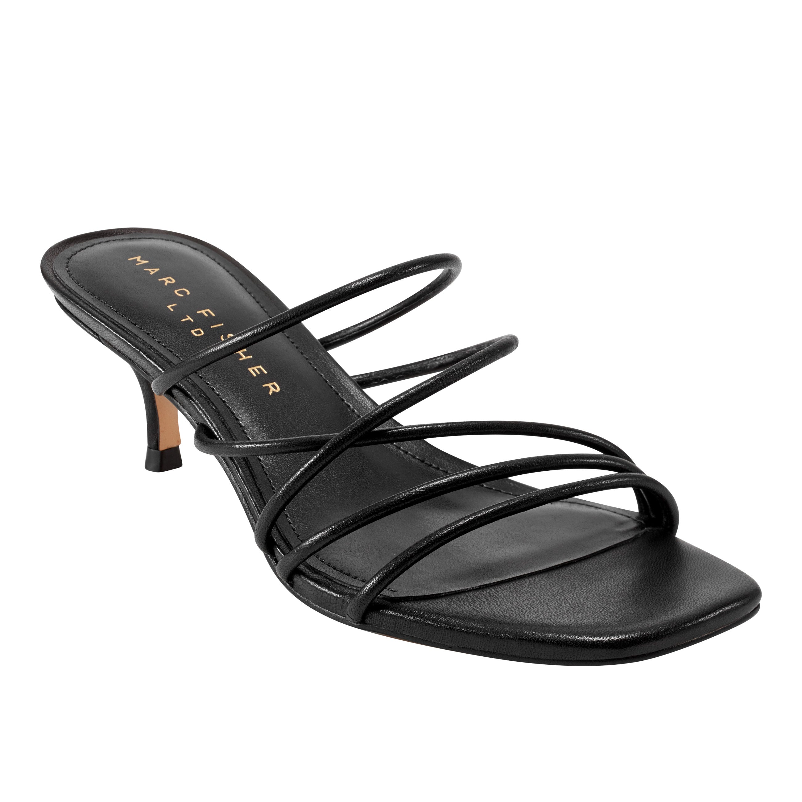 Marc Fisher Banna Strappy Dress Sandal | Black Leather