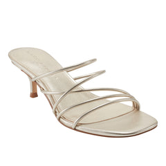 Marc Fisher Banna Strappy Dress Sandal | Gold Leather
