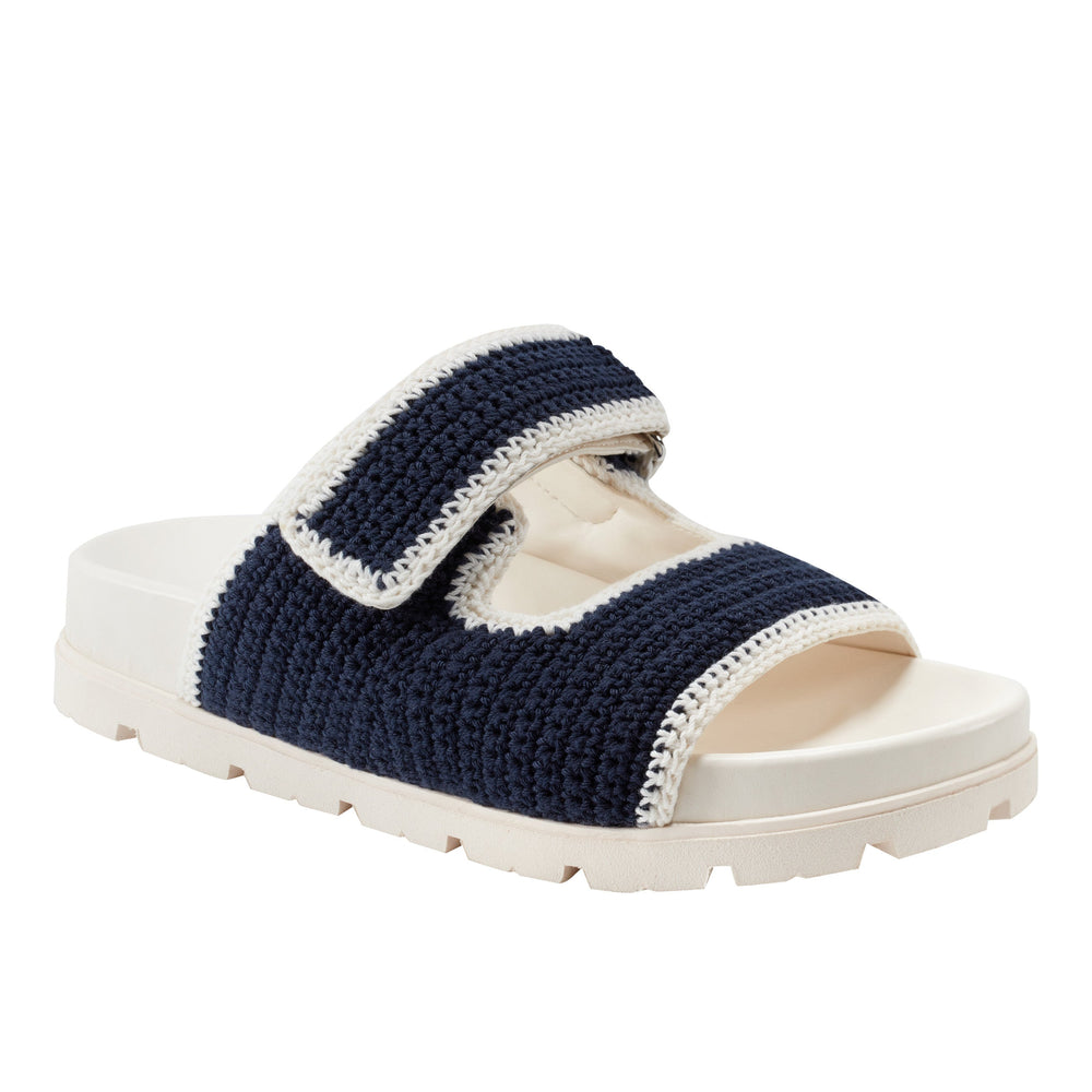 Marc Fisher Brinleys Footbed Sandal | Navy/Cream