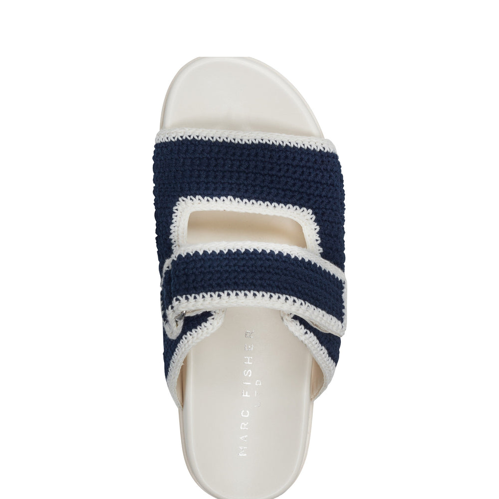 Marc Fisher Brinleys Footbed Sandal | Navy/Cream