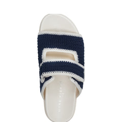 Marc Fisher Brinleys Footbed Sandal | Navy/Cream