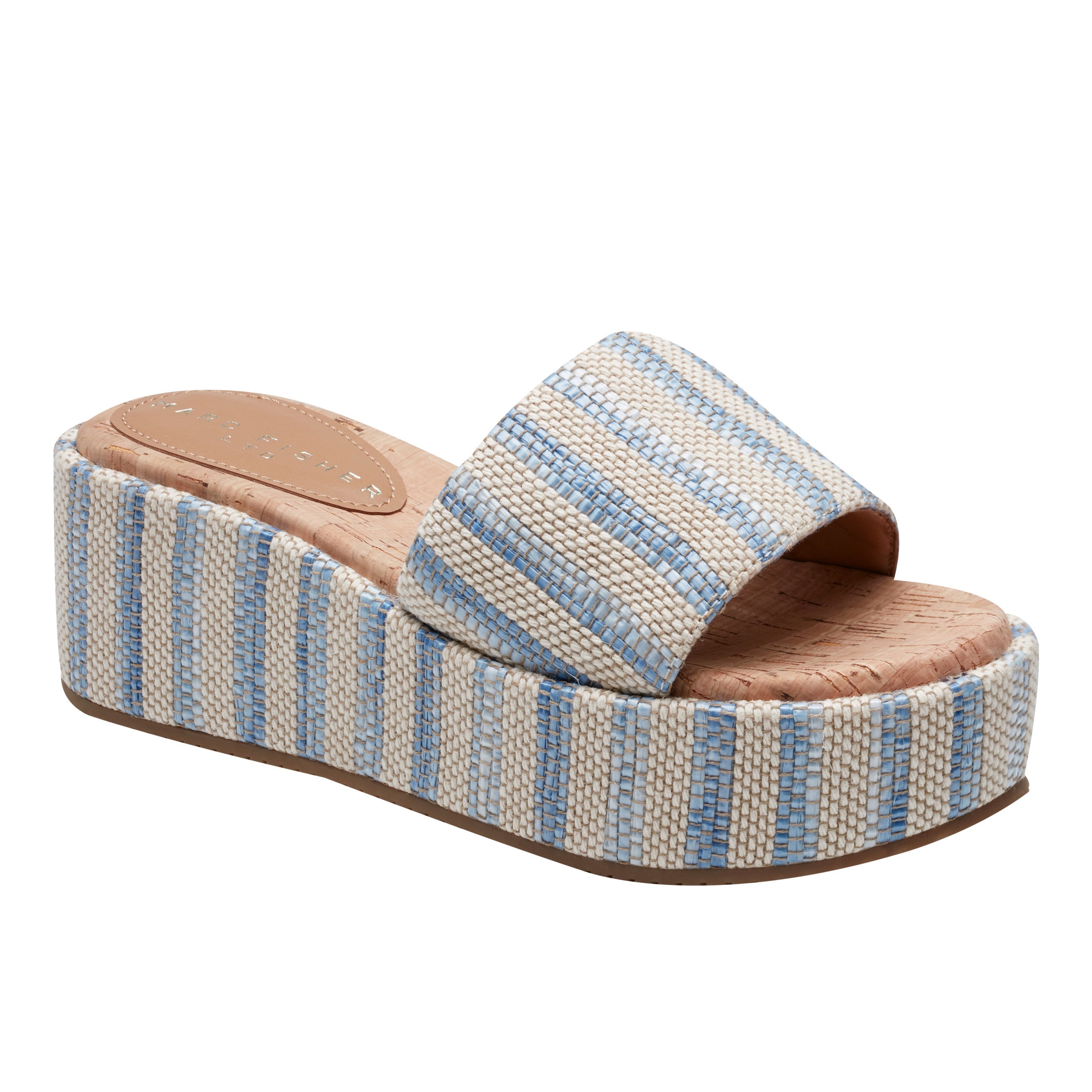 Marc Fisher Daylin Flatform Sandal | Blue Stripe