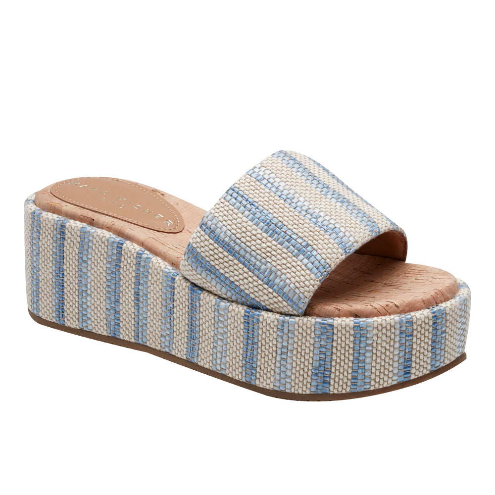 Marc Fisher Daylin Flatform Sandal | Blue Stripe