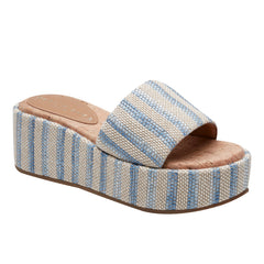 Marc Fisher Daylin Flatform Sandal | Blue Stripe