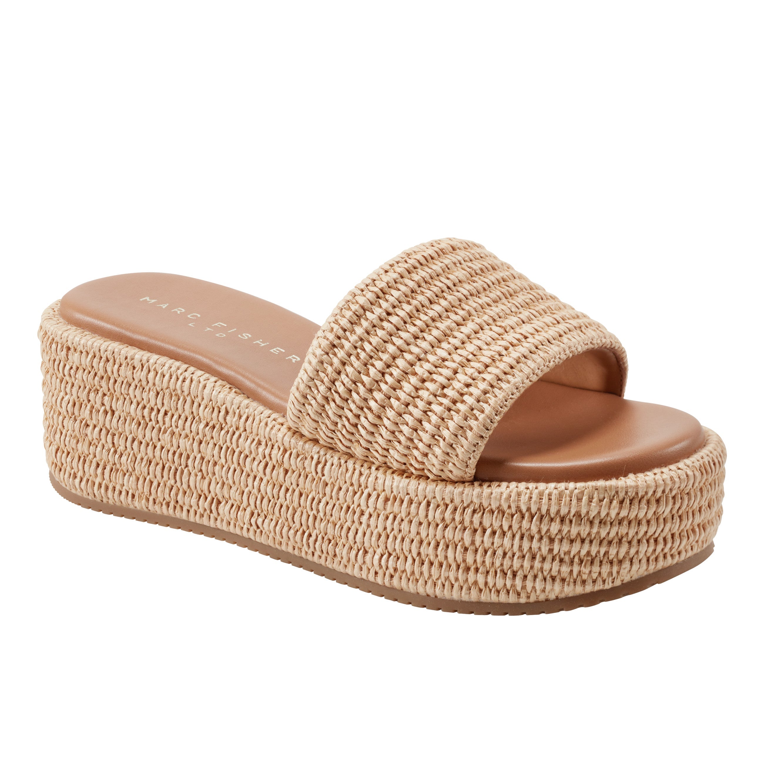 Marc Fisher Daylin Flatform Sandal | Natural Raffia