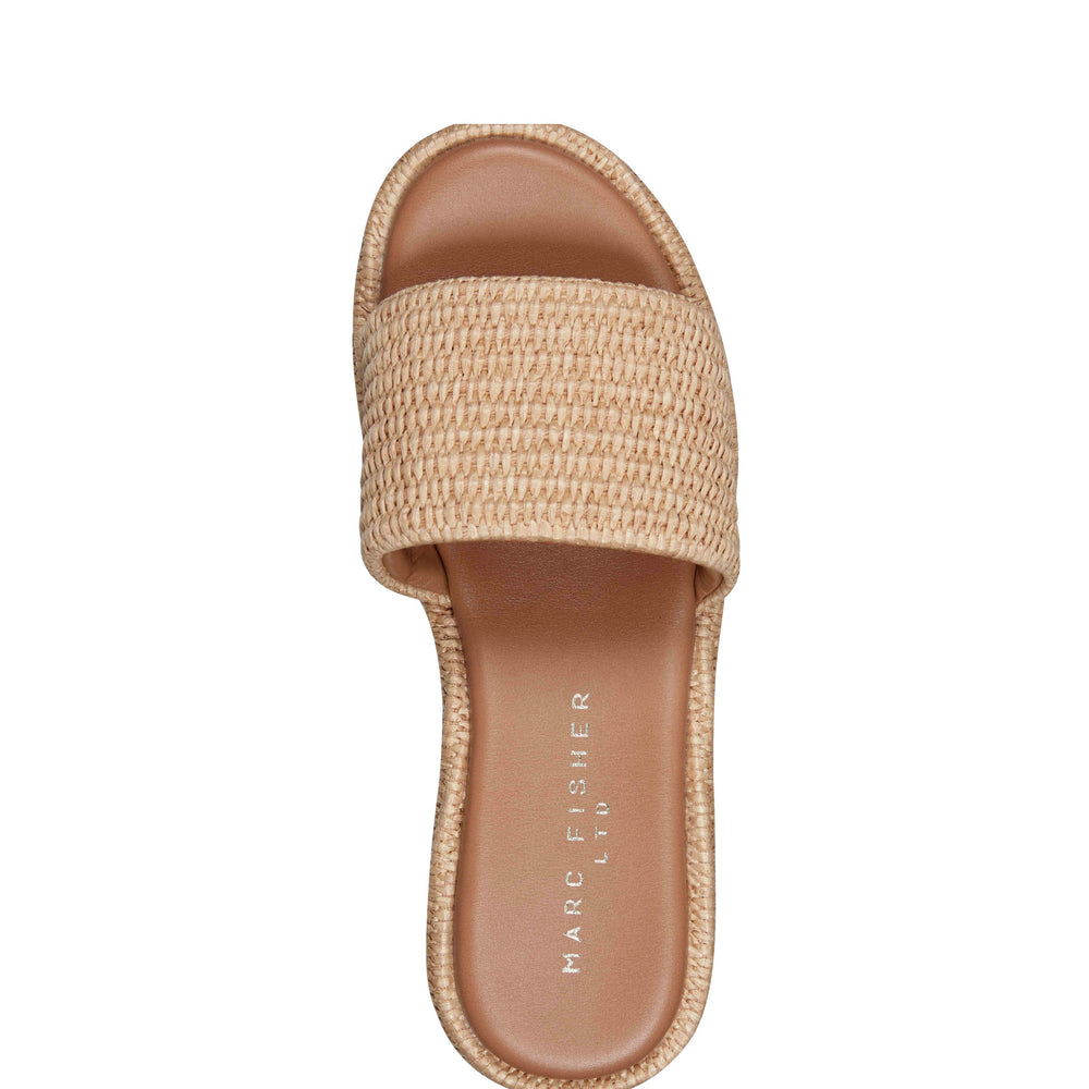 Marc Fisher Daylin Flatform Sandal | Natural Raffia