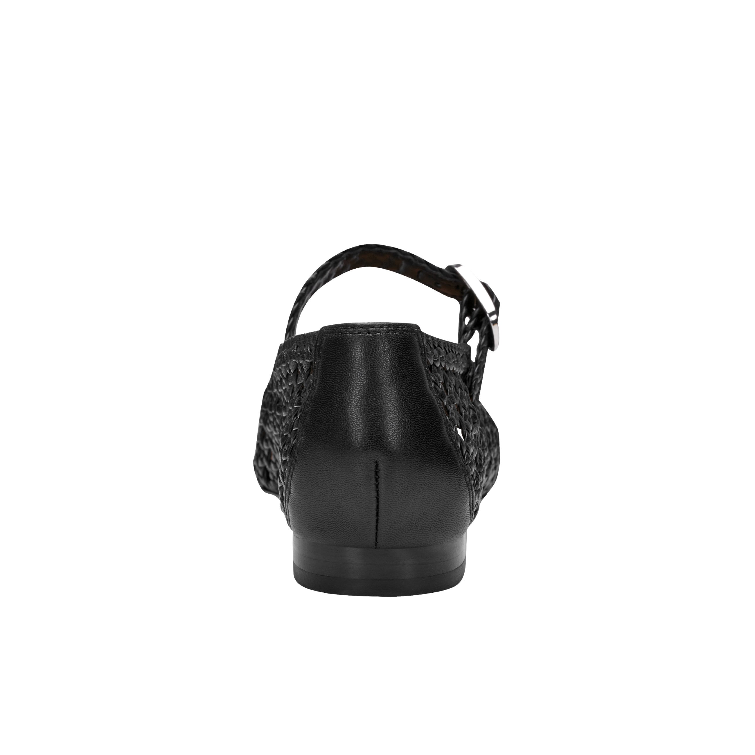 Marc Fisher Evonna Woven Mary Jane Ballet Flat | Black Leather