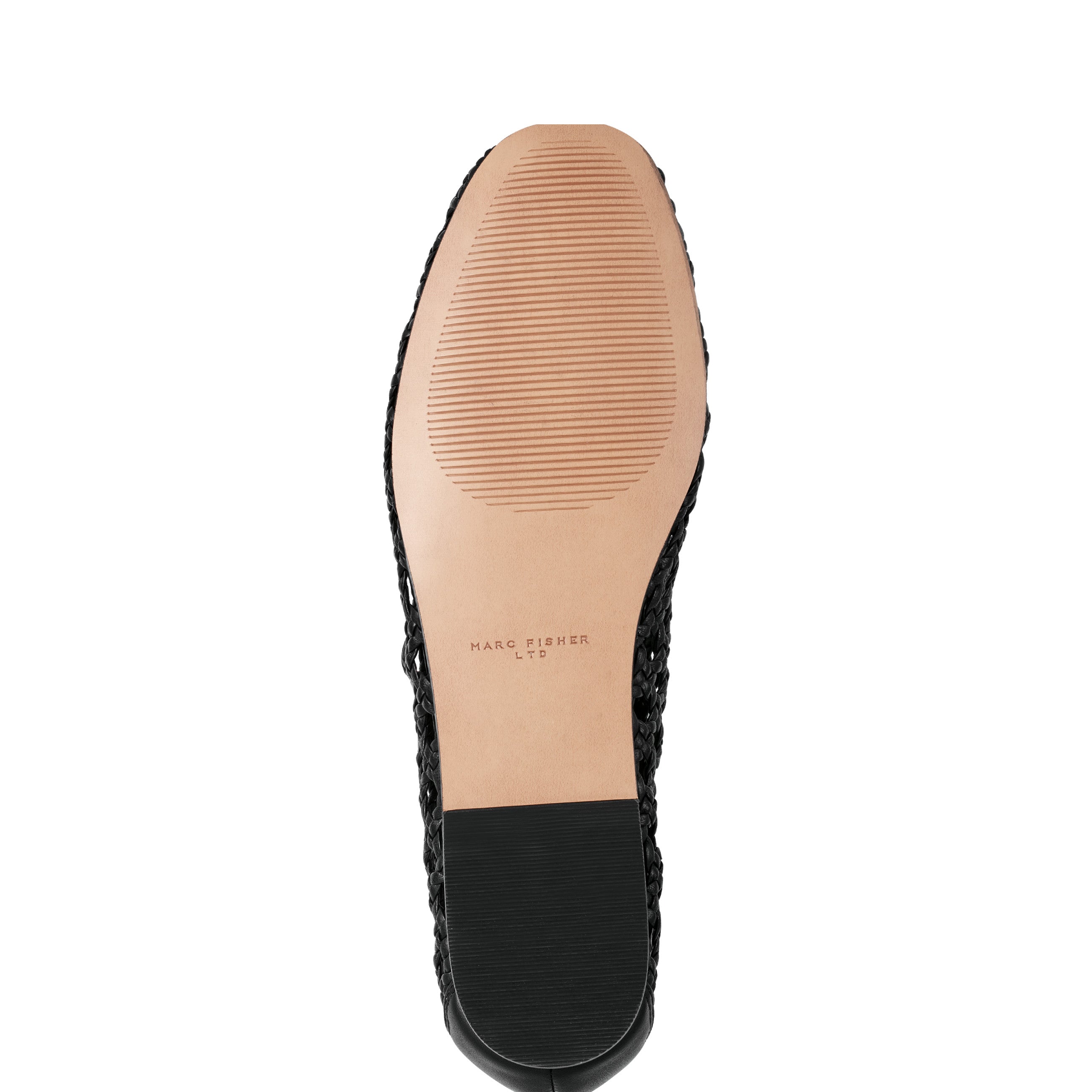 Marc Fisher Evonna Woven Mary Jane Ballet Flat | Black Leather