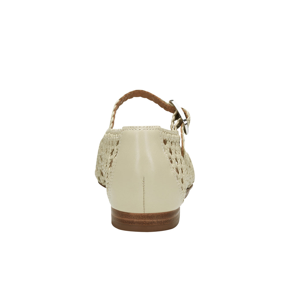 Marc Fisher Evonna Woven Mary Jane Ballet Flat | Chic Cream Leather