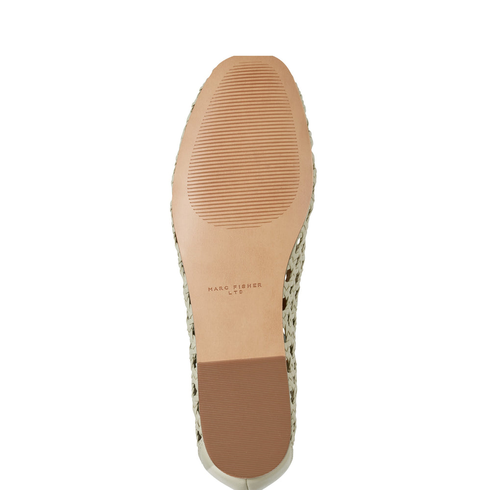 Marc Fisher Evonna Woven Mary Jane Ballet Flat | Chic Cream Leather