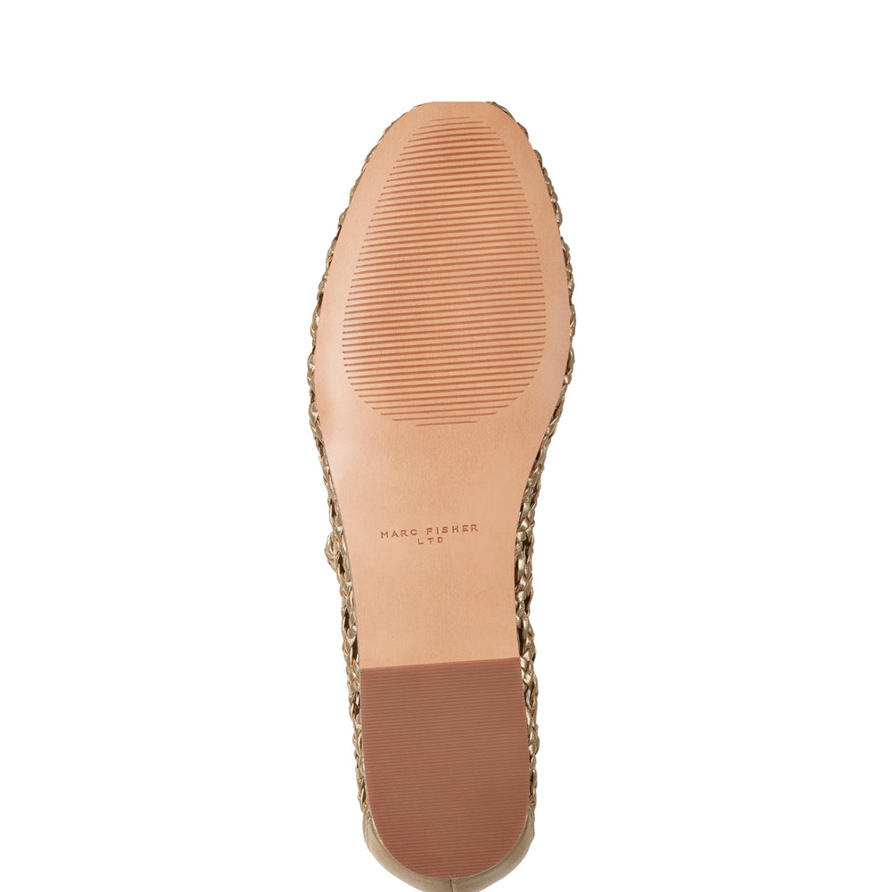 Marc Fisher Evonna Woven Mary Jane Ballet Flat | Gold Leather