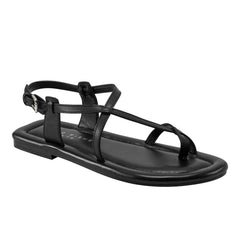 Marc Fisher Gerty Strappy Flat Sandal | Black Leather